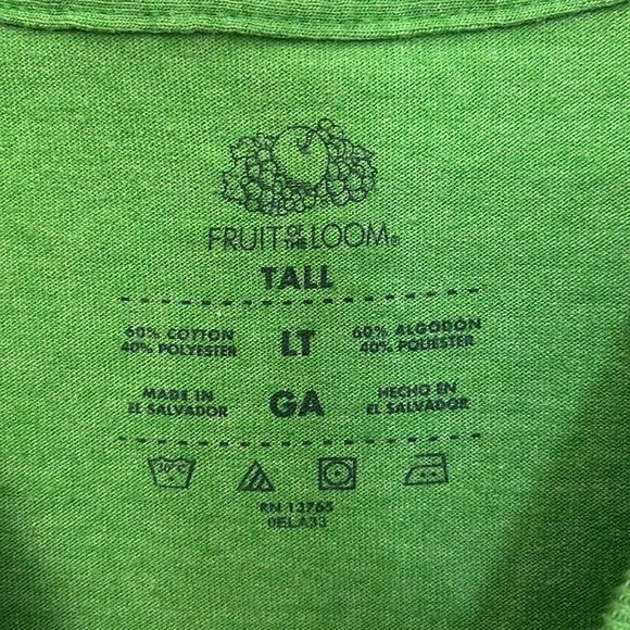 Unisex Fruit of the Loom Green Embroidered Shirt Large/Tall - Picture 4 of 6